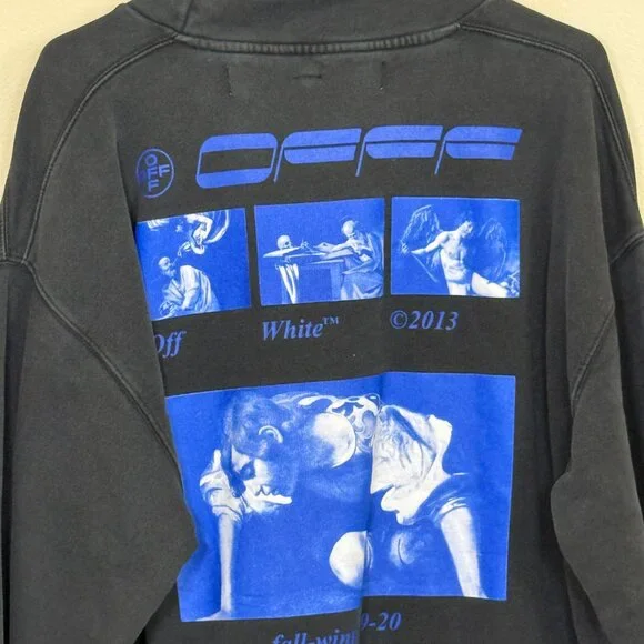 Off White Funnel Neck Sweatshirt tee FW19 in Black S Virgil Abloh - Picture 8 of 11